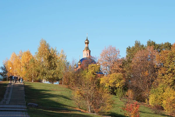 Herfst Herfst Park Met Gevallen Bladeren — Stockfoto