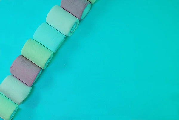 Primo Piano Marshmallow Color Pastello Uno Sfondo Luminoso — Foto Stock