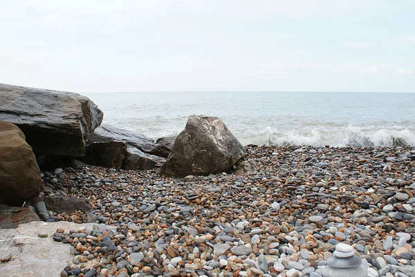 Große Steine Meer Steine Strand — Stockfoto