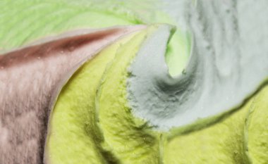 Çok renkli meyveli dondurma, tatlı.