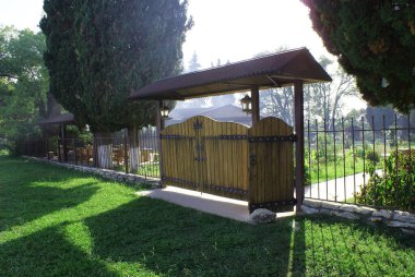 Ahşap çit, dekoratif ahşap kapı..