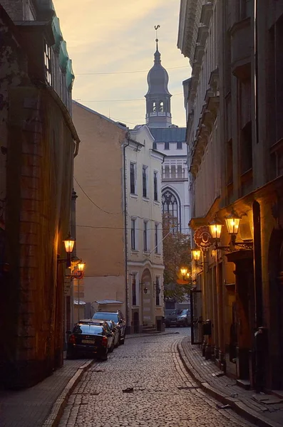 Paisaje Del Casco Antiguo Por Noche — Foto de Stock