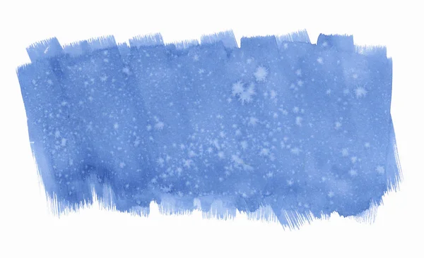 Aquarell Blauer Winterhintergrund Mit Textur Und Unebenen Kanten — Stockfoto