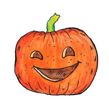 Parlak suluboya kabak Hallowee için gülümseyen