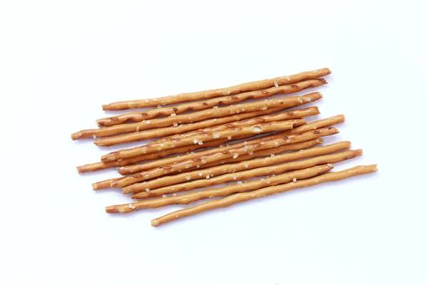 Salty Crispy Stick White Backgroun — Stock Photo, Image