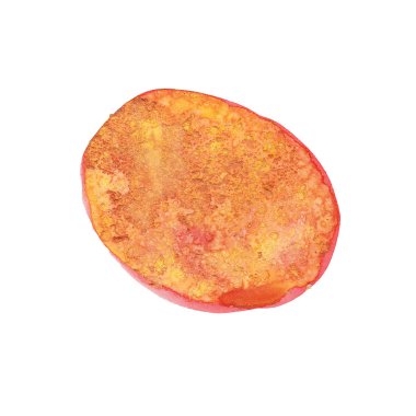 Suluboya kırmızı-turuncu yuvarlak nesne tuz doku ile