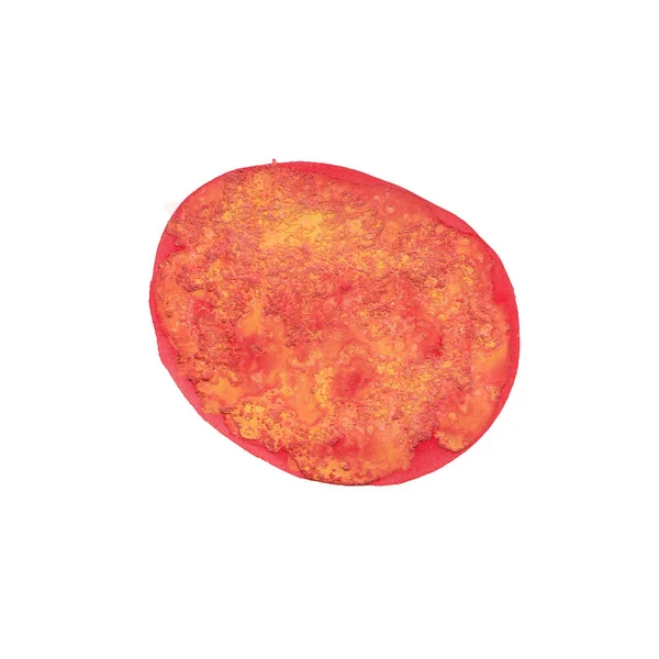 Akvarell piros-narancs kerek tárgy só textúra — Stock Fotó