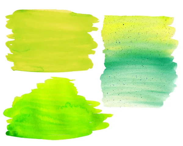 Ensemble abstrait aquarelle de fond de couleur verte — Photo