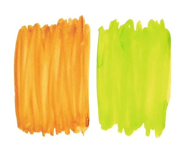 Fundo abstrato aquarela de cor laranja e verde — Fotografia de Stock