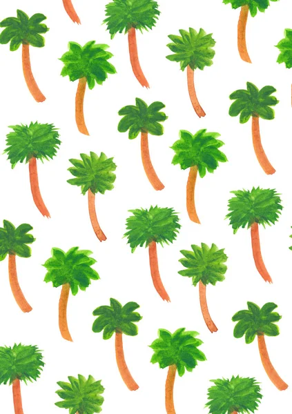 Patrón de acuarela ilustración de palmeras — Foto de Stock