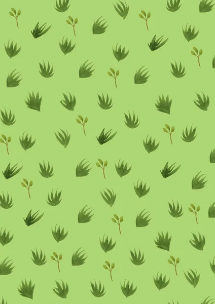 Akvarell illustration växter mönster — Stockfoto