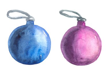 Bir Noel top suluboya çizimi 