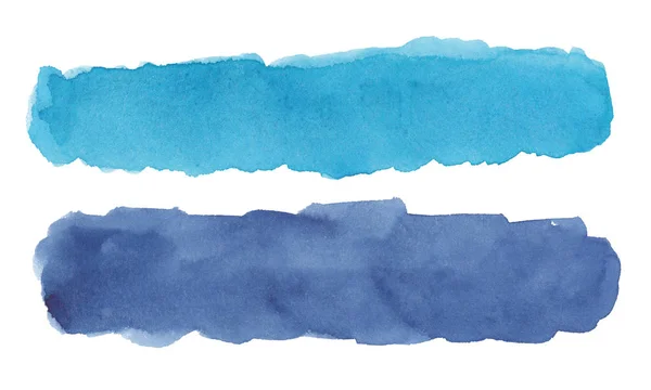Akvarelová kresba modrých pruhů na bílém — Stock fotografie