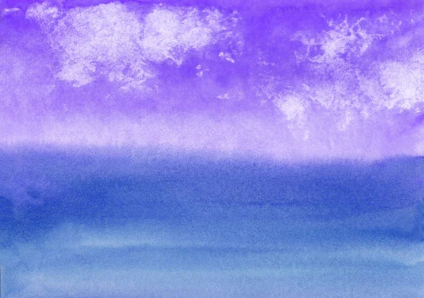 雲や海をイメージした水彩画の背景 — ストック写真