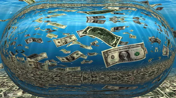 Floating money 3D Digital Art Photo