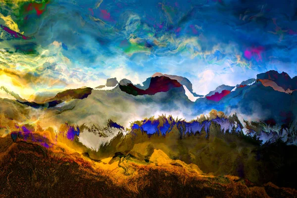 Dağ manzarası soyut dijital resim