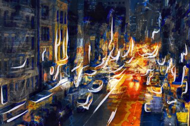 New York, dijital soyut resim
