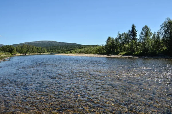 Maagdelijke Komiwouden Unesco Werelderfgoed Nationaal Park Joegyd Shchugor Rivier — Stockfoto