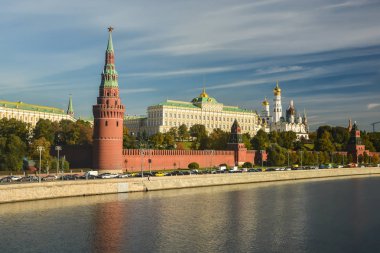 Moskova Kremlin. Rus sermaye merkezinin sonbahar kentsel peyzaj.