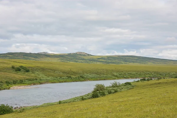 Noordelijke Rivier Onder Toendra Pike Rivier Het Natuurpark Polar Oeral — Stockfoto