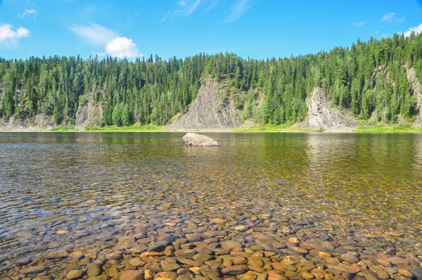 Unesco Objektum Komiföld Őserdői Yugyd Nemzeti Park Nyári Vízi Táj — Stock Fotó