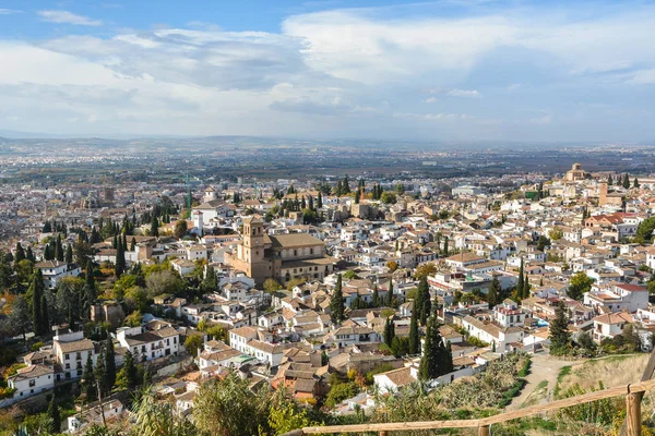 Granada Andalusien Blick Auf Die Stadt Stadtlandschaft Häuser Und Dächer — Stockfoto