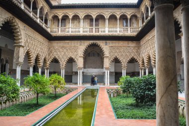 Alcazar Seville. Andalusia, İspanya İspanyol krallarının Sarayı.