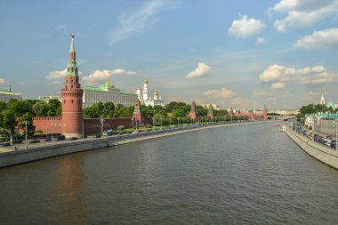 Moskova Kremlin ve limanda. Rus başkentinin Merkezi.