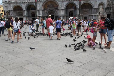 Venedik, piazza san marco. Şehir Merkezi Venedik ve turistler için bir mıknatıs.