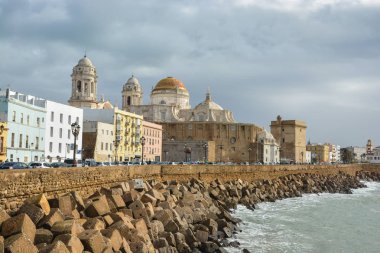 Katedral Kutsal Haç Cadiz içinde. Atlantic coast Endülüs İspanya üzerinde mimari Simgesel Yapı.