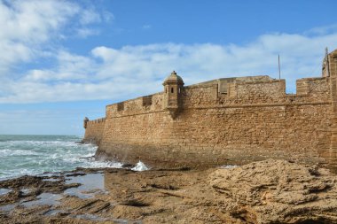 San Sebastian (Castillo de San Sebastian) Cadiz Kalesi. Atlantic coast Endülüs İspanya üzerinde mimari ve tarihi dönüm noktası.