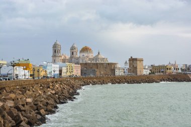 Katedral Kutsal Haç Cadiz içinde. Atlantic coast Endülüs İspanya üzerinde mimari Simgesel Yapı.