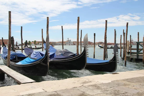 Italy Laguna Venetian Landscape Gondolas Mooring Piles — Stock Photo, Image