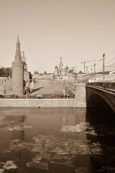 莫斯科克里姆林宫和堤岸 俄罗斯首都中心 — 图库照片