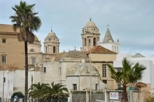 加的斯大教堂 西班牙安达卢西亚大西洋沿岸的建筑地标 — 图库照片