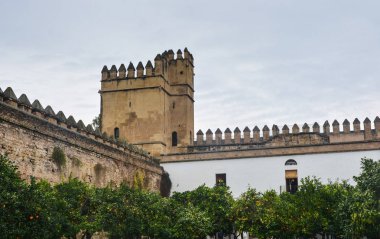 Alcazar Cordoba Hıristiyan kralların. Tarihi merkezi, Cordoba, Andalusia bulunan Ortaçağ Kalesi.