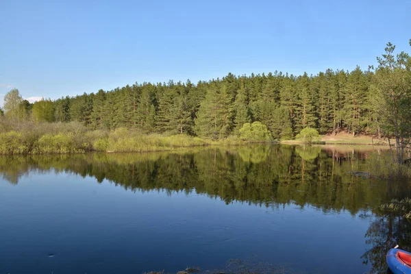 Spring on the river. Spring landscape on the river in the National Park Meschera Ryazan, Russia.