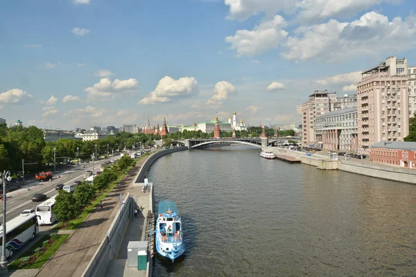 Kremlin Moscú Río Moscú Paisaje Urbano Capital Rusia Verano — Foto de Stock