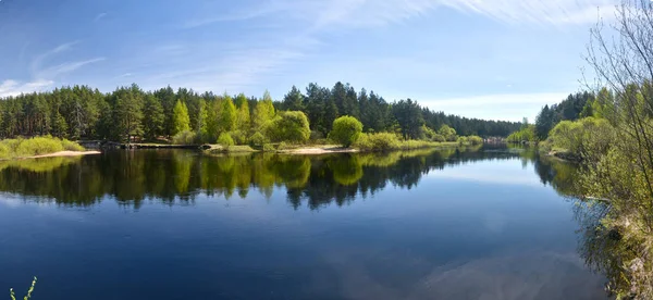 Panorama Rio Nascente Que Paisagem Água Parque Nacional Meshchersky Rússia — Fotografia de Stock
