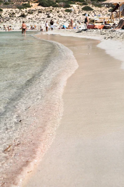 Coastline Sandy Beach Mediterranean Sea Island Crete Greece — Stock Photo, Image