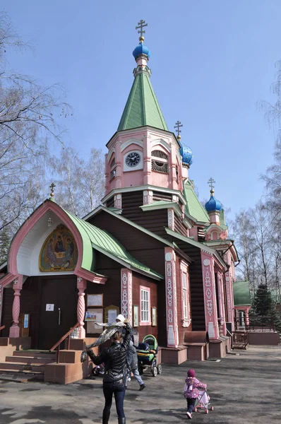 圣三一教堂 留柏契 俄罗斯莫斯科地区的木制教堂 — 图库照片