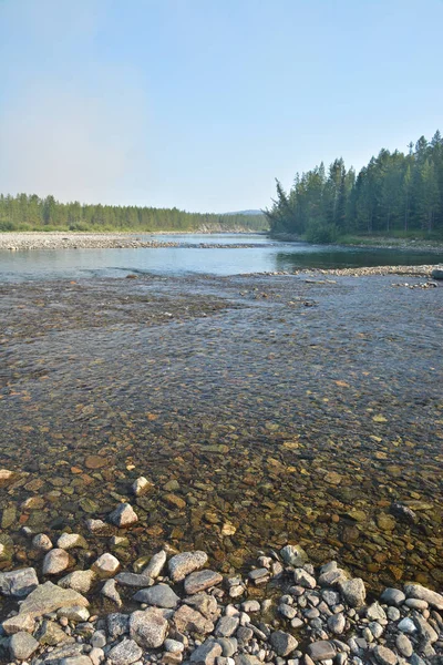 Rivière Kharamatlou Dans Oural Polaire Paysage Aquatique Nord — Photo