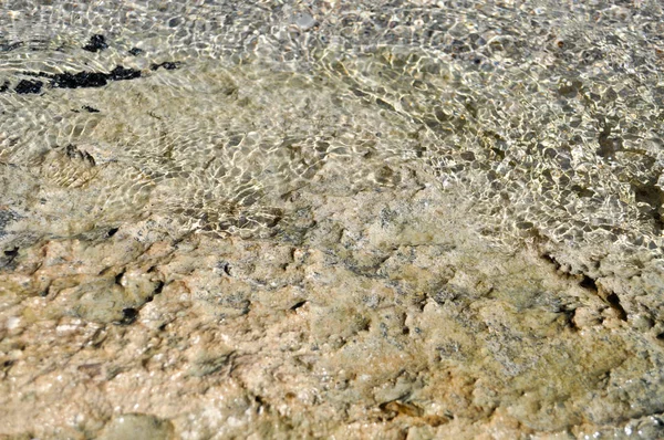 Textura Areia Praia Mar Mediterrâneo Ilha Creta Grécia — Fotografia de Stock