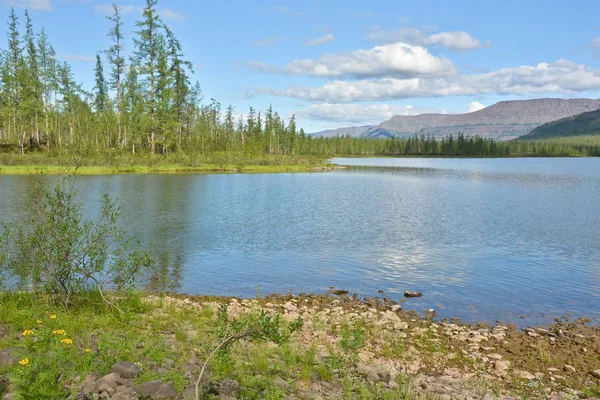 Lago Nakomaken Meseta Putorana Lago Montaña Paisaje Verano Siberia — Foto de Stock