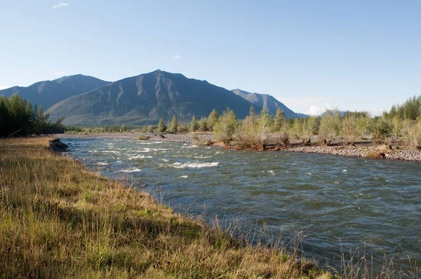 Rusland Yakutia Het Landschap Van Rivier Berg Duidelijk Zomerochtend — Stockfoto