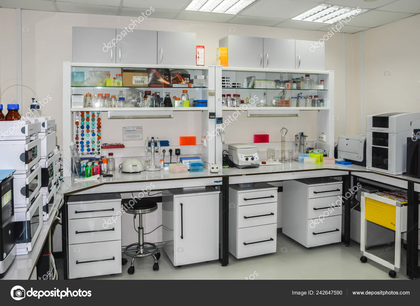 Interior Modern Chemical Laboratory Equipment Room Scientific Research