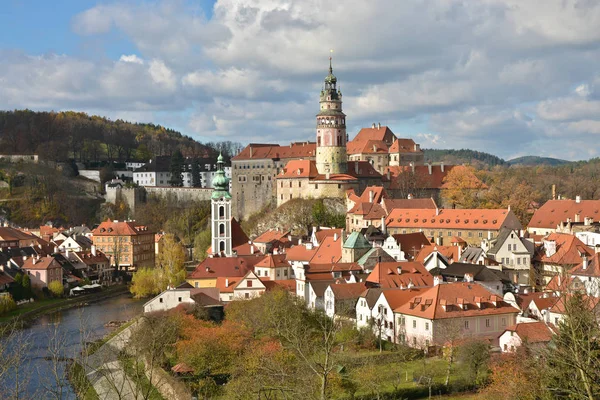 Cesky Krumlov Est Site Patrimoine Mondial Unesco Vue Médiévale Architecturale — Photo