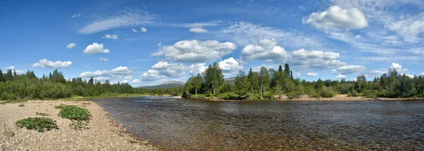 Panorama Del Río Parque Nacional Yugyd Objeto Del Patrimonio Natural —  Fotos de Stock