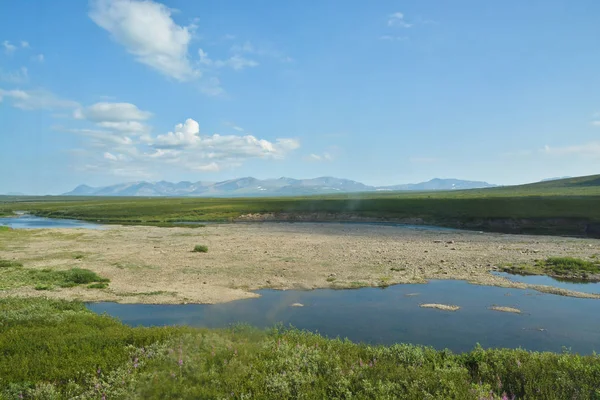 Tundra Полярних Уралу Головного Уральського Хребта Літній Пейзаж Росії — стокове фото