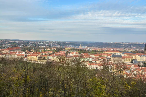 Uitzicht Praag Vanaf Petrin Heuvel Een Weergave Van Bovenaf Van — Stockfoto